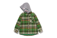 BAPE CHECK SHARK HOODIE RELAXED FIT SHIRT JACKET