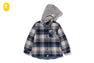 BAPE CHECK SHARK HOODIE RELAXED FIT SHIRT JACKET