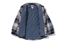 BAPE CHECK SHARK HOODIE RELAXED FIT SHIRT JACKET
