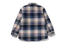 BAPE CHECK SHARK HOODIE RELAXED FIT SHIRT JACKET