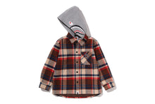 BAPE CHECK SHARK HOODIE RELAXED FIT SHIRT JACKET