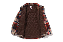 BAPE CHECK SHARK HOODIE RELAXED FIT SHIRT JACKET