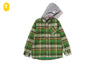 BAPE CHECK SHARK HOODIE RELAXED FIT SHIRT JACKET