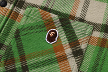 BAPE CHECK SHARK HOODIE RELAXED FIT SHIRT JACKET