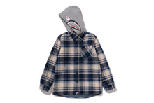 BAPE CHECK SHARK HOODIE RELAXED FIT SHIRT JACKET