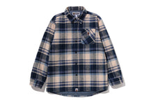 BAPE CHECK SHARK HOODIE RELAXED FIT SHIRT JACKET