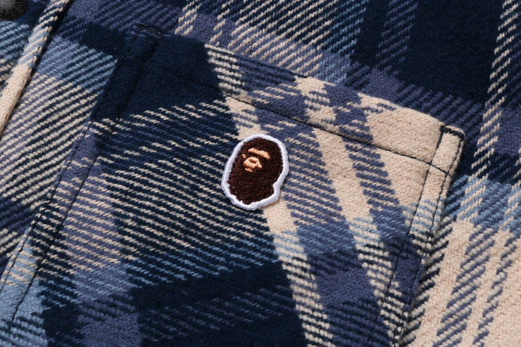 BAPE CHECK SHARK HOODIE RELAXED FIT SHIRT JACKET | bape.com