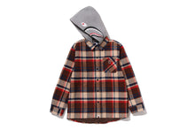 BAPE CHECK SHARK HOODIE RELAXED FIT SHIRT JACKET