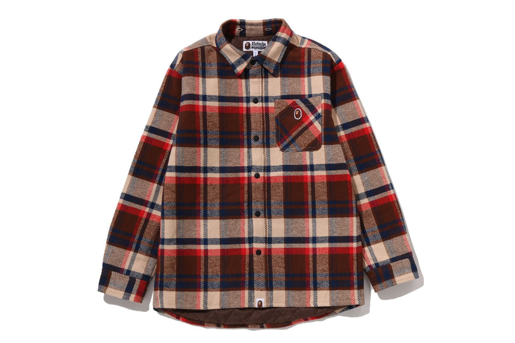 エイプ　ナイロンチェックジャケット BAPE CHECK NILON JAKET BAPE CHECK SHARK HOODIE RELAXED FIT SHIRT JACKET | bape.com