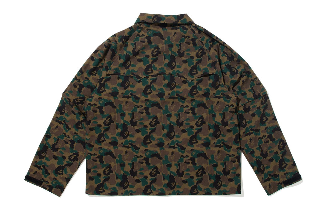 エイプ外装セット ワンスタイルラメラメ 迷彩柄 クリアハゲじゃないです BAPE BY KAZUKI KURAISHI 】PIXELATE CAMO DETACHABLE ZIP JACKET