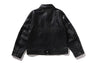 BAPE BLACK WASHED LEATHER BIKER JACKET