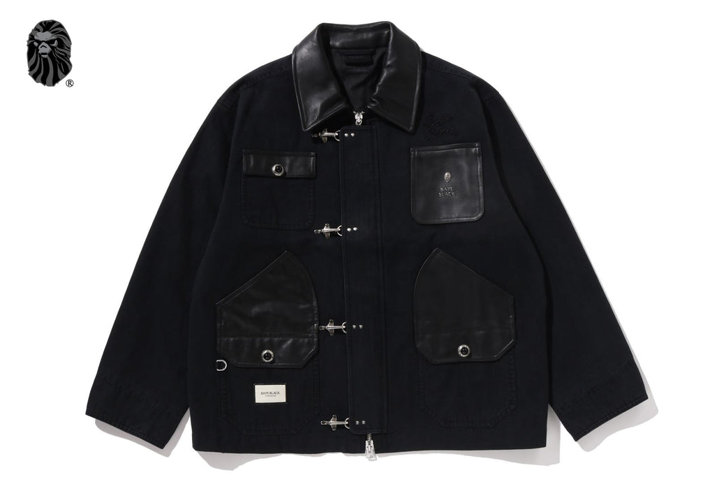 BAPE BLACK WASHED CHORE WORK JACKET | bape.com