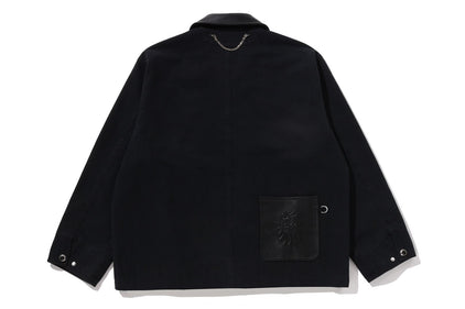 BAPE BLACK WASHED CHORE WORK JACKET