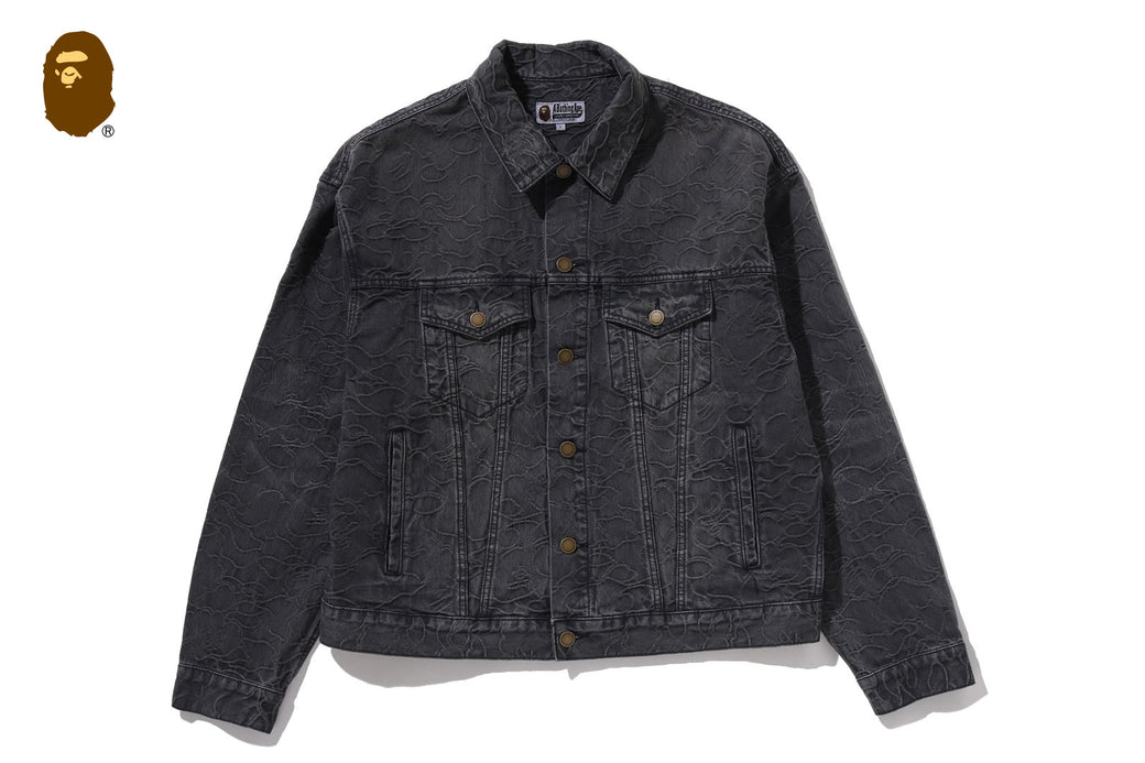 LINE CAMO JACQUARD DENIM JACKET | bape.com