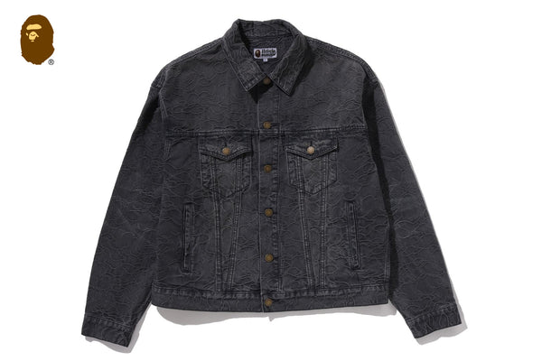 LINE CAMO JACQUARD DENIM JACKET | bape.com