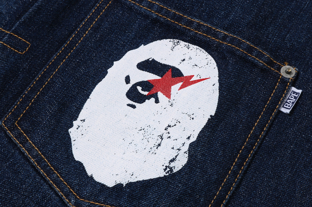 APE HEAD DENIM JACKET | bape.com