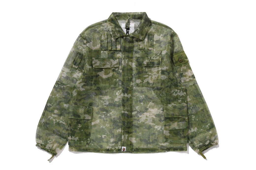 MULTI PIXEL CAMO MASK HOODED SHIRT JACKET | bape.com