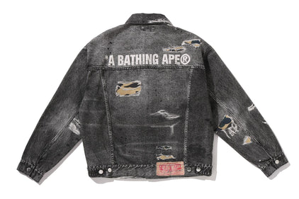 FAKE PRINT TRUCKER JACKET