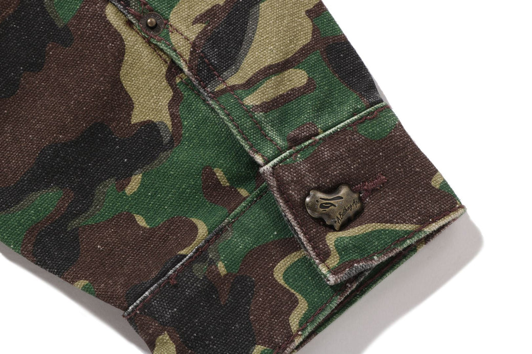 GLITCH WOODLAND CAMO BATHING APE LOGO WORKER JACKET | bape.com