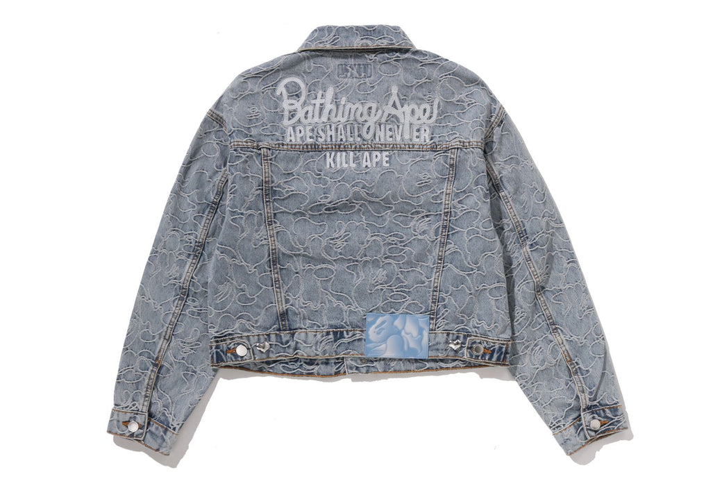 LINE CAMO CROPPED DENIM JACKET | bape.com