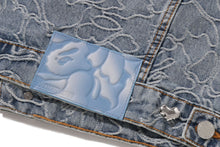 LINE CAMO CROPPED DENIM JACKET