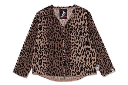 【 BAPE BY KAZUKI KURAISHI 】LEOPARD JACQUARD ZIP CARDIGAN