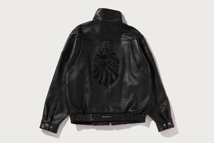 BAPE BLACK BELTED LEATHER BIKER