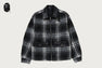 BAPE BLACK MAD FACE DUO FURRY CHECK SHACKET