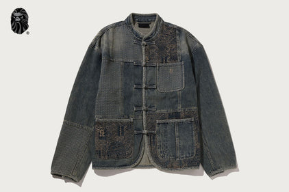 BAPE BLACK SASHIKO PATCHWORK SHIRT