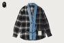 BAPE BLACK CHECKER KIMONO SHIRT