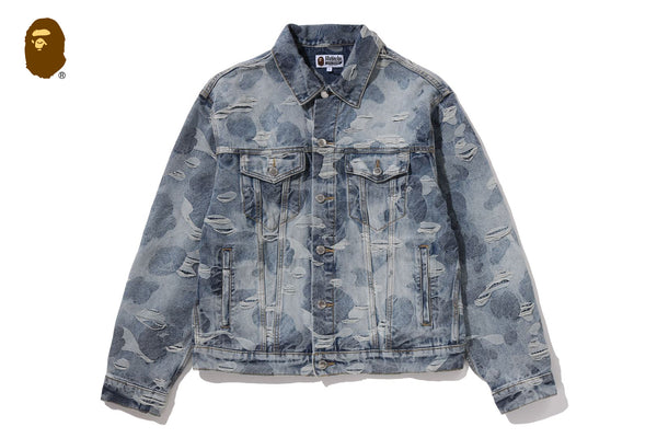 SOLID CAMO JACQUARD DENIM TRUCKER JACKET | bape.com