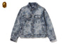 SOLID CAMO JACQUARD DENIM TRUCKER JACKET