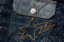 PAISLEY PATTERN DENIM TRUCKER JACKET