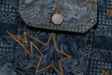PAISLEY PATTERN DENIM TRUCKER JACKET