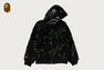 COLOR CAMO SHARK BOA CROPPED FIT ZIP HOODIE
