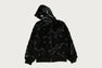 COLOR CAMO SHARK BOA CROPPED FIT ZIP HOODIE