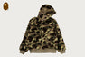 COLOR CAMO SHARK BOA CROPPED FIT ZIP HOODIE