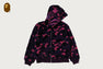 COLOR CAMO SHARK BOA CROPPED FIT ZIP HOODIE