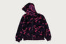 COLOR CAMO SHARK BOA CROPPED FIT ZIP HOODIE