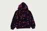 COLOR CAMO SHARK BOA CROPPED FIT ZIP HOODIE