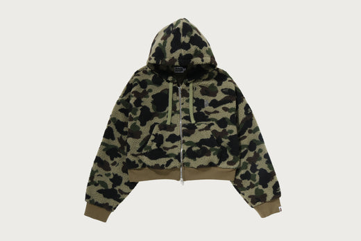1ST CAMO BOXY CROPPED HOODIE JACKET