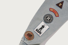 MULTI LOGO DENIM BOXY CROPPED JACKET