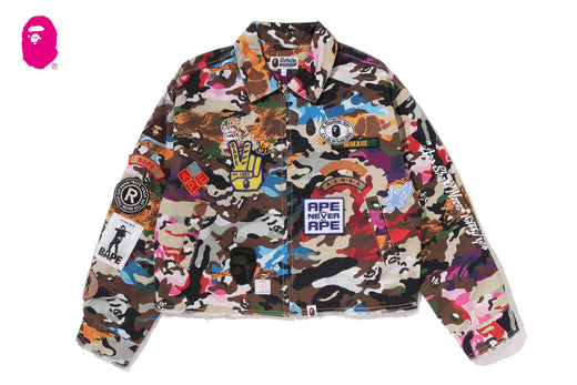 HYBRID CAMO MUTI LOGO BOXY CROPPED JACKET