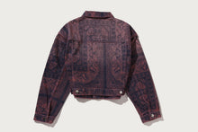 PAISLEY PATTERN DENIM BOXY CROPPED JACKET