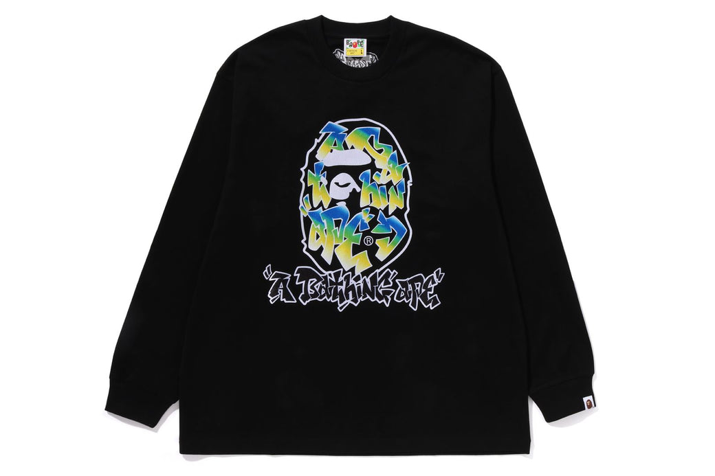 GRADIENT APE HEAD OVERSIZED LONG SLEEVE TEE | bape.com