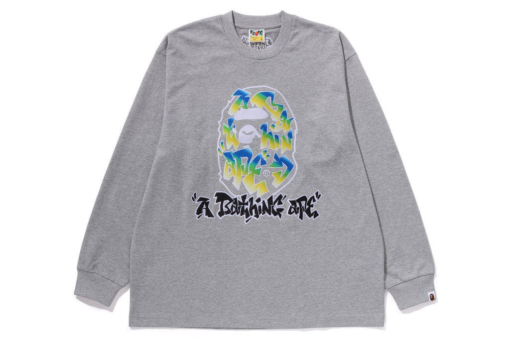 GRADIENT APE HEAD OVERSIZED LONG SLEEVE TEE | bape.com