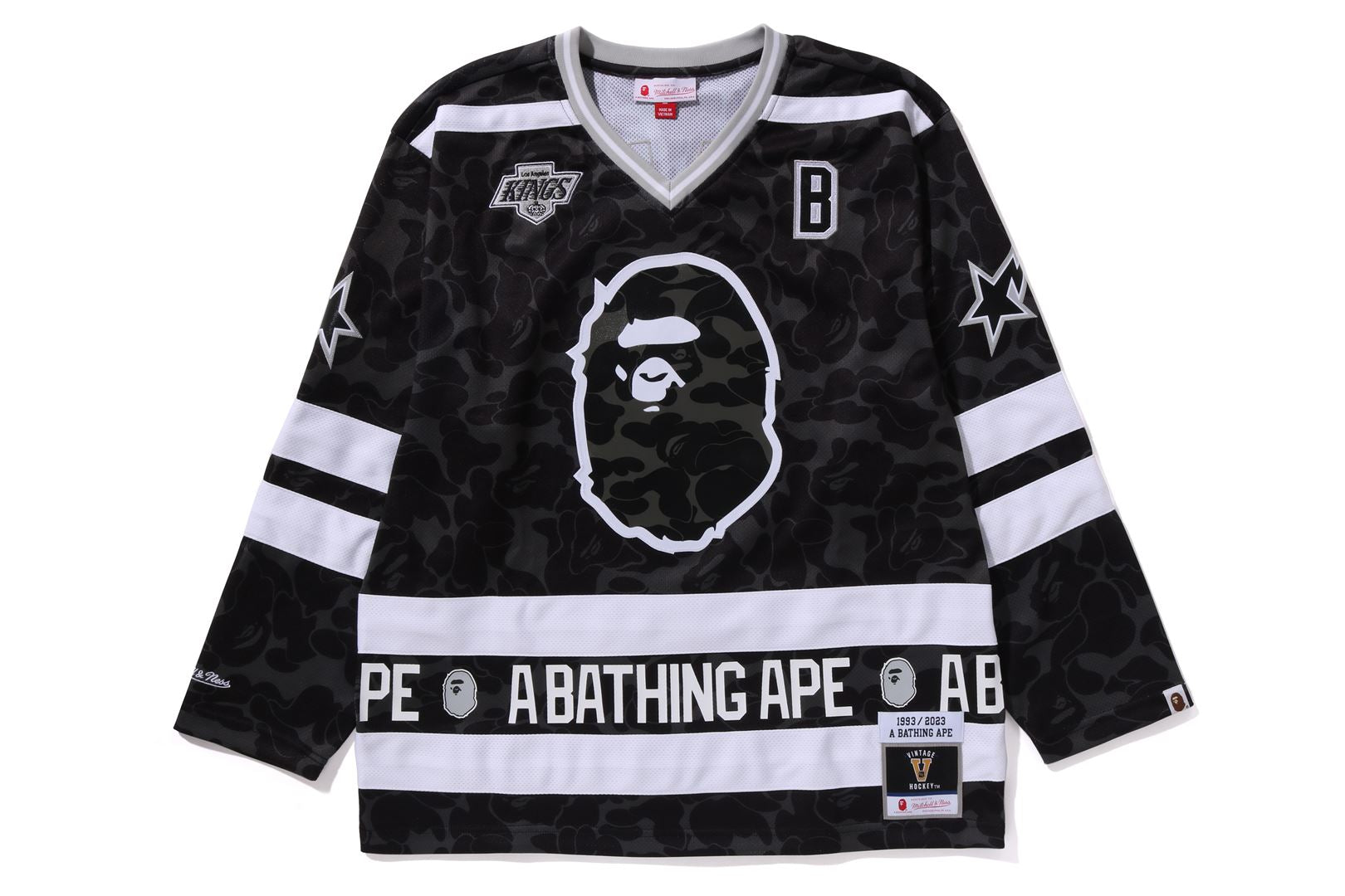 BAPE X MITCHELL & NESS 】NHL LOS ANGELES KINGS MESH HOCKEY JERSEY 