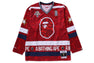 【 BAPE X MITCHELL & NESS 】NHL FLORIDA PANTHERS MESH HOCKEY JERSEY L/S TEE