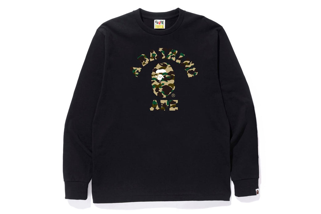 1ST CAMO COLLEGE L/S TEE | bape.com