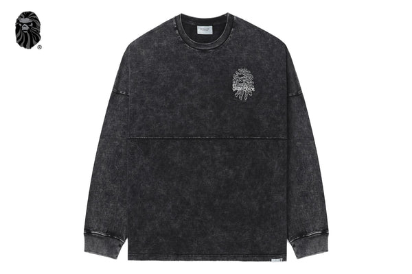 BAPE BLACK EMBROIDERY LONG TEE | bape.com